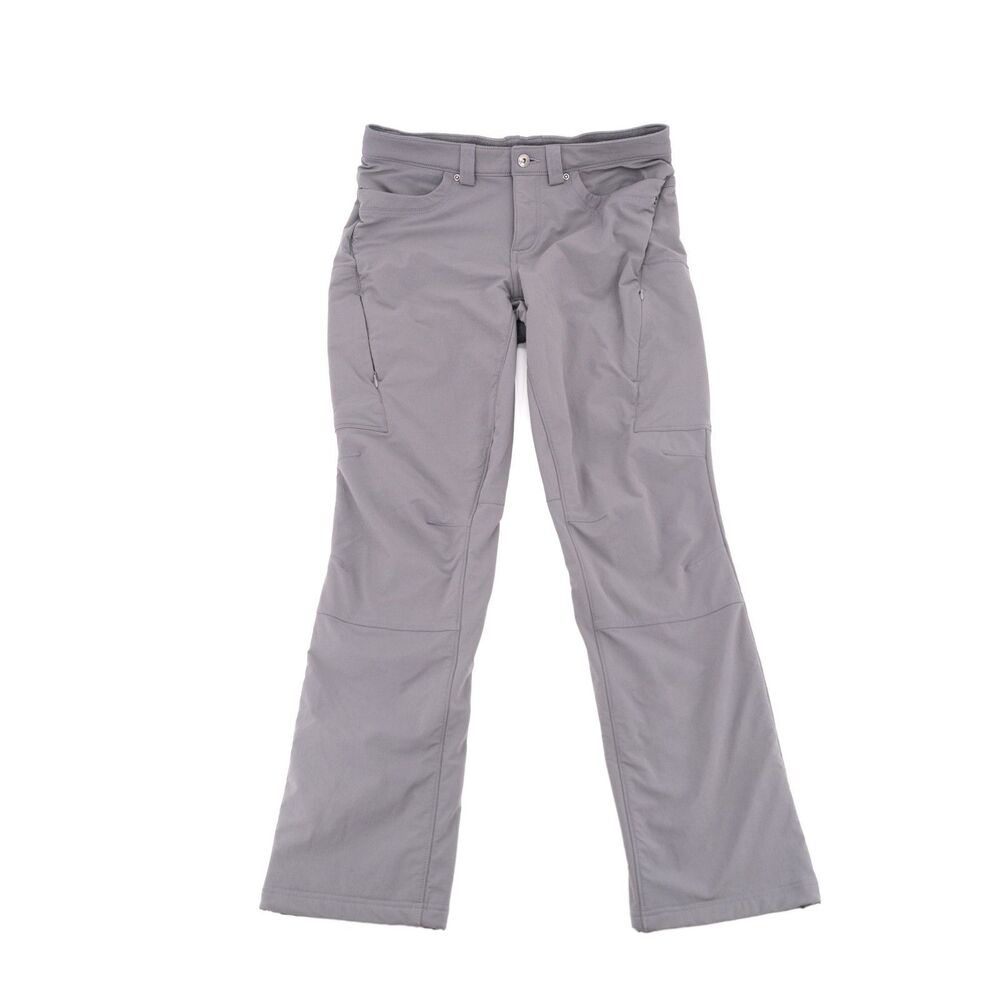 Duluth Womens 8 Pants Water Resistant Fleece Lined Gray Straight Leg Hiking Pant